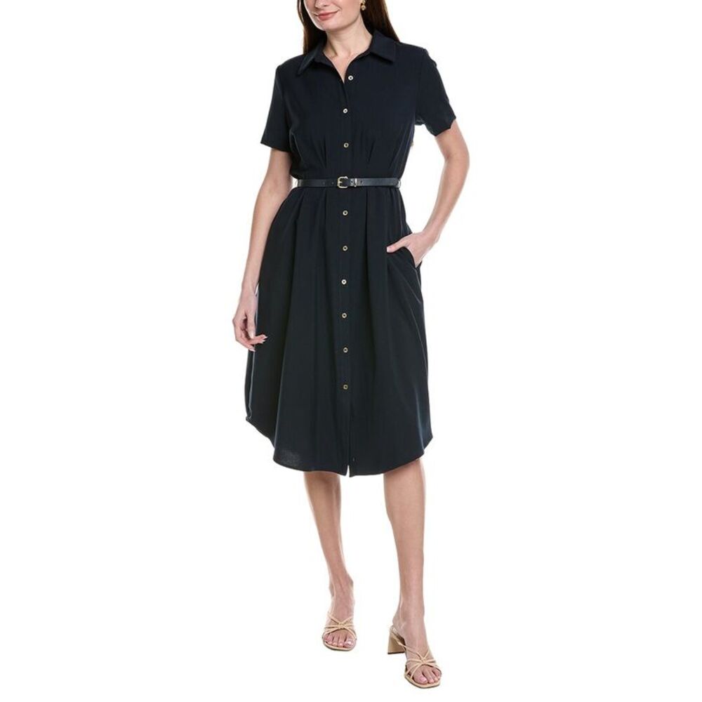 Nanette Nanette Lepore Womens Short Sleeve Shirt Dress, Navy - Picture 1 of 3